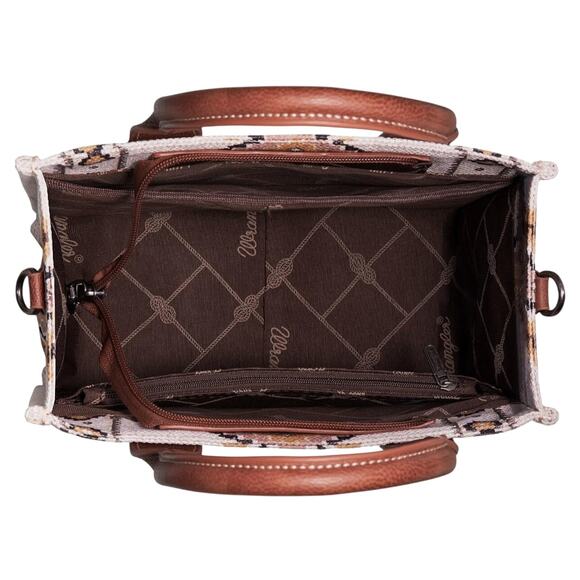 Wrangler Montana West Tote Bag Western Boho Aztec Satchel Handbag, NWT - Picture 4 of 5